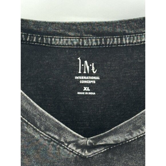 INC international Concept Graphic Tiger V-neck Shirt XL Washed Black (X7) - Picture 4 of 7